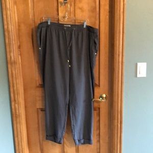 Ellen Tracy gray linen pants size XL